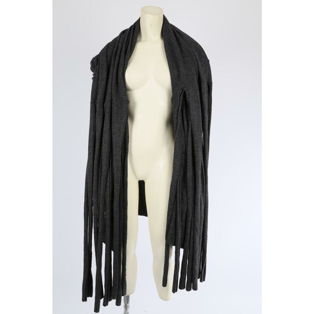 Collection Gray Wool Tassel Waterfall Cardigan Sweater Jacket Wrap Size M Cozy